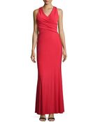 Vera Wang Cross-Front Jersey Gown - Lyst