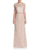 Teri Jon Illusion Lace Gown - Lyst