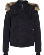 Lot78 Faux Fur-Trimmed Cotton-Twill Bomber Jacket - Lyst