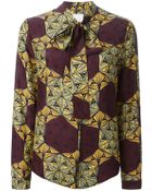 Stella Jean Pussy Bow Printed Shirt - Lyst