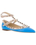 Valentino Rockstud Ballet Flat - Lyst