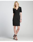 Burberry Grey Melange Stretch Cotton Blend Short Sleeve Dress - Lyst
