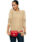 C. Wonder Mixed Stitch Open Crewneck Raglan Sweater - Lyst