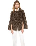 Derek Lam Mohair Faux Fur Cape - Grey - Lyst