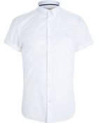 River Island White Stretch-Cotton Short Sleeve Shirt - Lyst