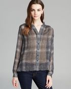 Diane von Furstenberg Top Harlow Plaid Silk - Lyst