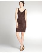 Sue Wong Chocolate Sleeveless Beaded Embellished Dress - Lyst