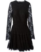 Dolce & Gabbana Short Floral Lace Dress - Lyst