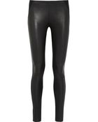 Donna Karan New York Leather And Stretch-Jersey Leggings - Lyst