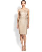 Kay Unger Tweed Combo Sheath Dress - Lyst