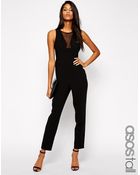 Asos Tall Jumpsuit With Mesh Insert - Lyst