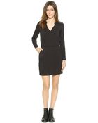 Splendid Crossover Drape Dress - Black - Lyst