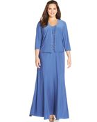 Alex Evenings Plus Size Jewel-Trim Gown And Jacket - Lyst