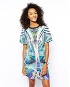 Monki Sci Fi Print T-Shirt Dress - Lyst