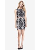 Express High Waist Printed Stretch Cotton Mini Skirt - Lyst