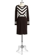 Ivanka Trump Geo Print Sweater Dress - Lyst