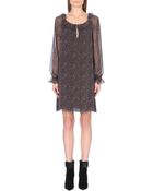 Saint Laurent Paisley-print Silk Peasant Dress - Lyst