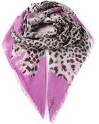 Roberto Cavalli Leopard Print Scarf - Lyst