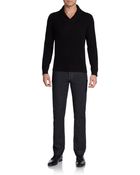 Saks Fifth Avenue Black Shawl Collar Cashmere Sweater - Lyst