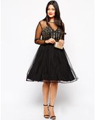 Asos Curve Skater Dress With Baroque Beading - Lyst