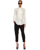 Chloé Bow Front Crepe De Chine Blouse - Lyst
