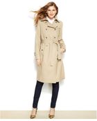 Pendleton Faux-Leather-Trim Belted Trench Coat - Lyst