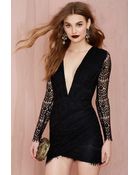 Nasty Gal Reverse Havana Lace Dress - Black - Lyst