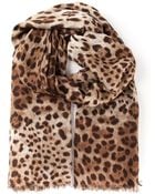 Dolce & Gabbana Leopard Print Scarf - Lyst