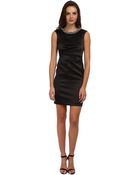 Eliza J Cap Sleeve Beaded Neckline Sheath Dress - Lyst