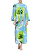 Natori Dietrich Long Charmeuse Zip Caftan - Lyst