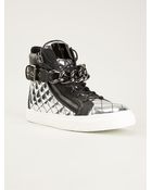 Giuseppe Zanotti Chain Detail Hi-Top Sneakers - Lyst