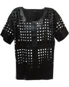 Avelon Perforated Leather Top - Lyst