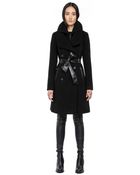 Mackage Devora-F4 Long Double Breast Black Wool Coat - Lyst
