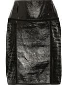 Proenza Schouler Perforated Glossed-Leather Skirt - Lyst