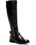 Steve Madden Synicle Leather Tall Zip Boots - Lyst