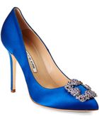 Manolo Blahnik Blue Hangisi Satin Pumps - Lyst