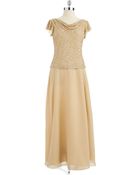 J Kara Sequin Mock Top Gown - Lyst