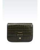 Emporio Armani Shoulder Bag In Croc Print Calfskin - Lyst
