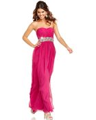Calvin Klein Strapless Ruched Beaded Gown - Lyst