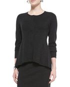Eileen Fisher Merino Zip-Front Peplum Jacket - Lyst