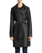 Ellen Tracy Double Breasted Trench Coat - Lyst