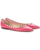 Valentino Rockstud Leather Ballerinas - Lyst