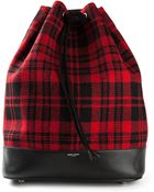 Saint Laurent Plaid Bucket Bag - Lyst