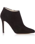 Karen Millen Suede Pointy Shoe Boot - Lyst