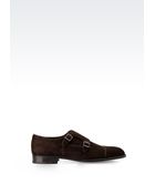 Giorgio Armani Suede Monkstrap - Lyst