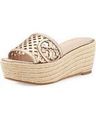 Tory Burch Lattice Perforated Wedge Slide - Lyst