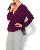 Velvet By Graham & Spencer Joon Crossover Blouse - Lyst