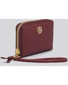 Tory Burch Iphone 55s Wristlet Robinson Pebbled - Lyst
