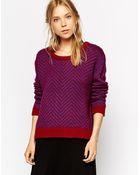 Ganni Striped Sweater - Lyst