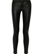 Current/Elliott The Ankle Skinny Mid-Rise Leather Pants - Lyst